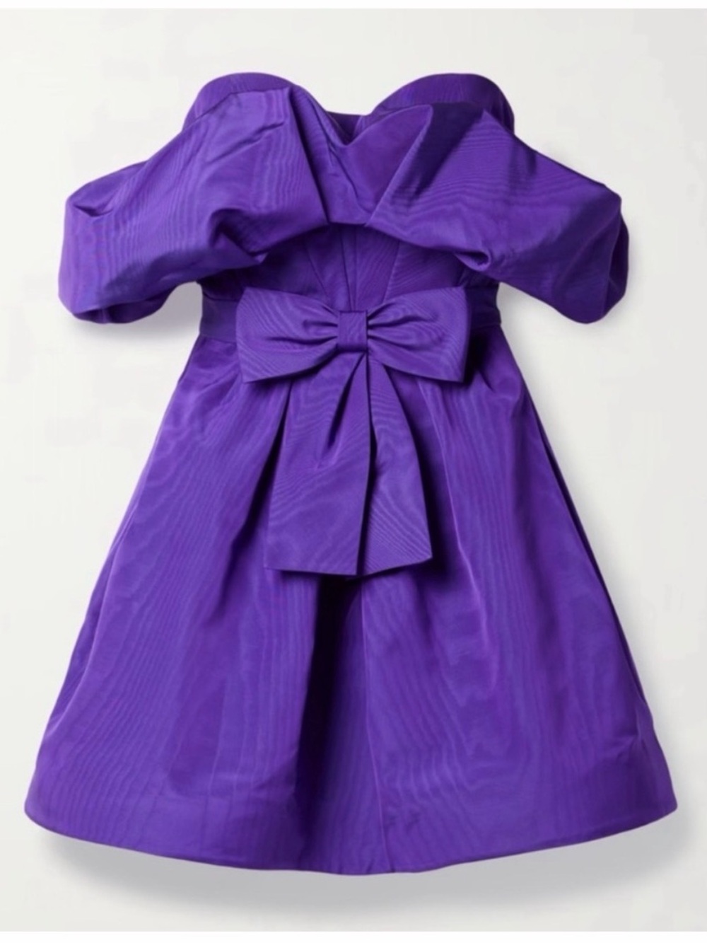 OSCAR DE LA RENTA
Strapless ruffled cotton-blend moire mini dress-new